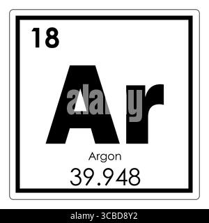 Argon chemische Element Periodensystem Wissenschaft Symbol Stockfoto