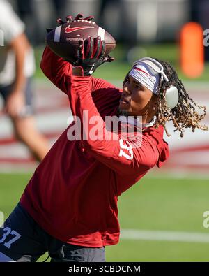 28. Oktober 2023, Stanford, Kalifornien, USA: Stanford Cardinal Wide Receiver MYLES LIBMAN (37) während des Vorspiels beim NCAA-Fußballspiel Washington Huskies vs Stanford Cardinal im Stanford Stadium. (Bild: © Jose Moreno/ZUMA Press Wire) Stockfoto