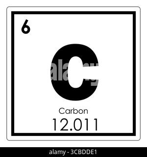 Kohlenstoff chemisches Element Periodensystem Wissenschaft Symbol Stockfoto