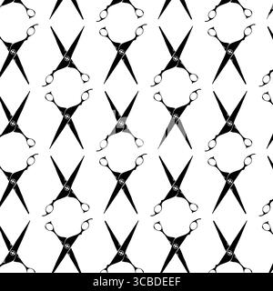 Nahtloses Schere-Haar-Salon-Muster. Abbildung der grafischen Vektorfarbe. Business Flat Vektor Illustration. Symbol für Scherenzeichen. Design für Stock Vektor