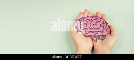 Epilepsie, alzheimer, Migräne Kopfschmerz Anfall, Gehirn infiziert mit borna Virus, Geist mit Burnout und Stress, Krebs Tumor Stockfoto