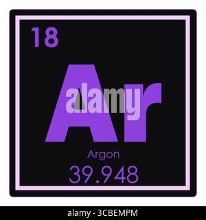 Argon chemische Element Periodensystem Wissenschaft Symbol Stockfoto