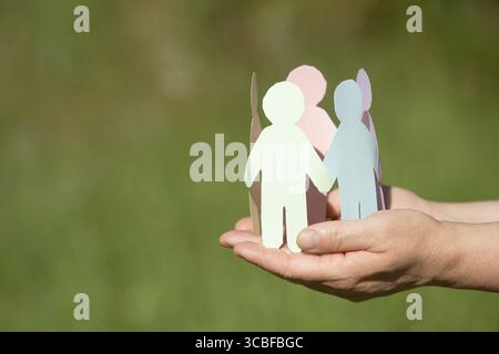 Rechte der Kinder, Gleichheit, Vielfalt, Gerechtigkeit und Hoffnung, gegenseitige Achtung, Toleranz und menschliche Beziehungen Stockfoto