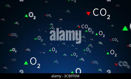 Hintergrund des O2- und CO2-Gemisches Stockfoto