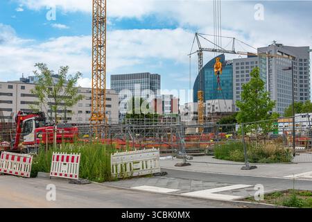 Baustelle im neuen Wohngebiet in Frankfurt-Bockenheim, Hessen Stockfoto