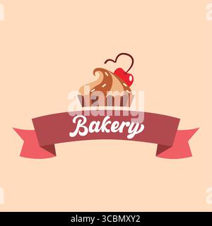 Back Cupcake-Schleife mit Logo. Vektor Stock Vektor