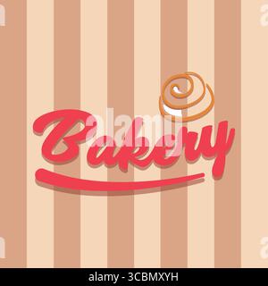 Vintage-Design mit gestreiftem Logo für Bäckerei. Vektor Stock Vektor