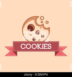 Cookie-Banner-Logo mit Band. Vektor Stock Vektor