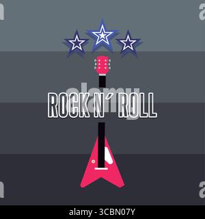 Rock-and-Roll-Logo mit Sternen. Vektor Stock Vektor