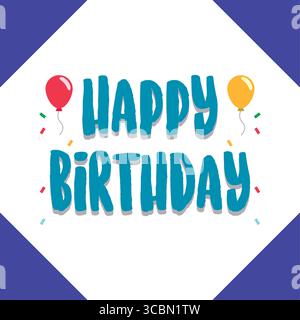 Happy Birthday Textballons. Vektor Stock Vektor