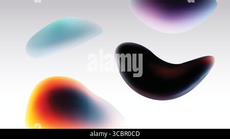 Abstrakte farbenfrohe flüssige Formen, die sich anmutig auf einem verlaufenden Hintergrund bewegen, der das Auge fesselt Stock Vektor