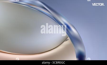 Ein schlankes und stilvolles abstraktes Glasdesign mit weichen Kurven und Verläufen in bunten Farbtönen Stock Vektor
