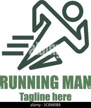 Running man-Logo-Vektor-Design. Perfekt für Ihr Unternehmen und Ihre Unternehmensidentität Stock Vektor