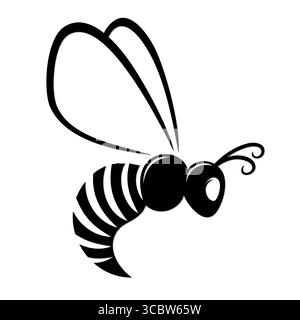 Ein Symbol der fliegenden stilisierten Wespe. Stock Vektor