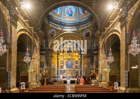 Das Innere der Kirche des Klosters Santa Maria auf Mallorca Stockfoto