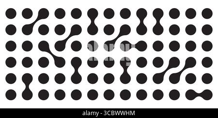 Metaball Schwarz-weiß-Vektor-Hintergrund. Vorlage für flüssige Morphing-verbundene Blobs. Geometrischer Hintergrund für organische Technologie. Stock Vektor