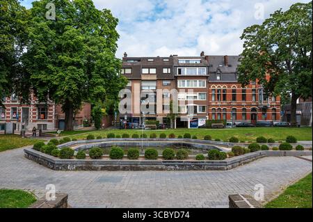 Place du Mole oder Mole Square im Stadtzentrum von Braine L Alleud, Brabant Wallon, Belgien 14. Juli 2025 Stockfoto