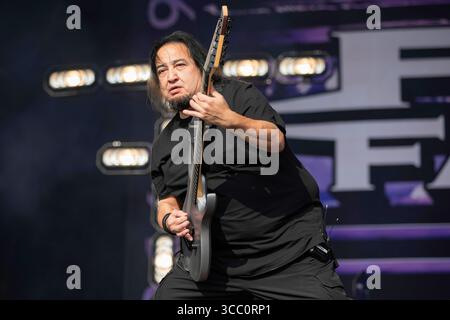 Derbyshire, England, 9. August 2025. Fear Factory spielt auf der Ronnie James Dio Stage im Bloodstock Open Air 2025 in Derbyshire. Quelle: Izzy Clayton/Alamy Live News Stockfoto