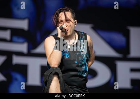 Derbyshire, England, 9. August 2025. Fear Factory spielt auf der Ronnie James Dio Stage im Bloodstock Open Air 2025 in Derbyshire. Quelle: Izzy Clayton/Alamy Live News Stockfoto
