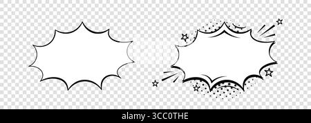 Eine Reihe von Vorlagen für Sprechblasen auf einem transparenten Hintergrund. Stock Vektor