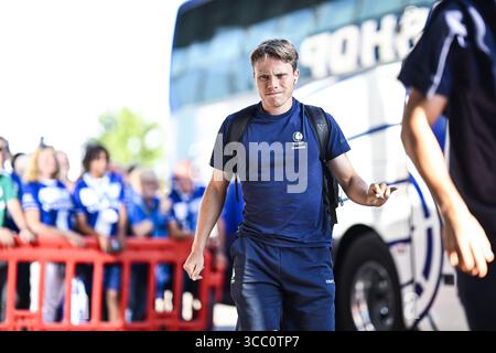 Gent, Belgien. August 2025. Gent’s Matisse Samoise kommt am Samstag, den 9. August 2025, in Gent zu einem Fußballspiel zwischen KAA Gent und Royale Union Saint-Gilloise, am 3. Tag der ersten Liga der Jupiler Pro League 2025-2026. BELGA FOTO TOM GOYVAERTS Credit: Belga Nachrichtenagentur/Alamy Live News Stockfoto