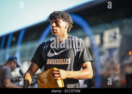 Gent, Belgien. August 2025. Kevin Rodriguez trifft am Samstag, den 9. August 2025, in Gent ein Fußballspiel zwischen KAA Gent und Royale Union Saint-Gilloise ein, am dritten Tag der ersten Liga der Jupiler Pro League 2025-2026. BELGA FOTO TOM GOYVAERTS Credit: Belga Nachrichtenagentur/Alamy Live News Stockfoto