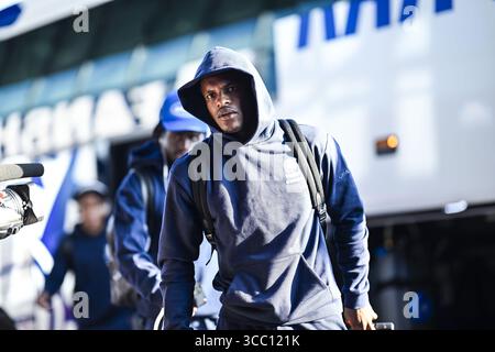 Gent, Belgien. August 2025. Gent's Helio Varela kommt zu einem Fußballspiel zwischen KAA Gent und Royale Union Saint-Gilloise am Samstag, den 9. August 2025 in Gent, am dritten Tag der ersten Liga der „Jupiler Pro League“ 2025-2026 der belgischen Meisterschaft. BELGA FOTO TOM GOYVAERTS Credit: Belga Nachrichtenagentur/Alamy Live News Stockfoto