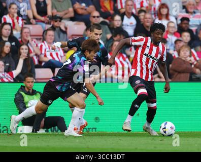 Sheffield, Großbritannien. August 2025. Andre Brooks von Sheffield United tritt beim Spiel der Sheffield United gegen Bristol City Sky Bet Championship in der Bramall Lane in Sheffield auf. Der Bildnachweis sollte lauten: Simon Bellis/Sportimage Credit: Sportimage Ltd/Alamy Live News Stockfoto