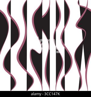 Nahtloses Muster mit wellenförmigen Linien. Sich wiederholende dekorative Vektorstruktur. Wellenwelligkeit Hintergrund. Einfache lineare Grafik. Stock Vektor