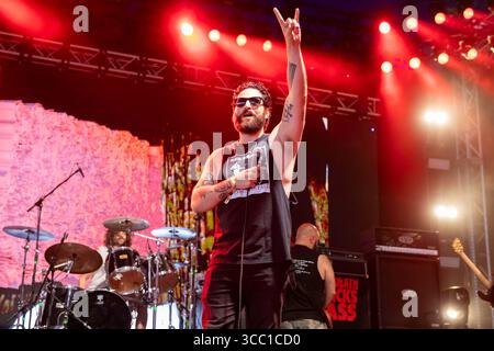 Derbyshire, England, 9. August 2025. Undeath spielt auf der Sophie Lancaster Stage am Bloodstock Open Air 2025 in Derbyshire. Quelle: Izzy Clayton/Alamy Live News Stockfoto