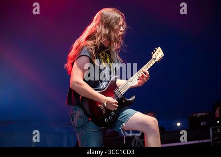 Derbyshire, England, 9. August 2025. Undeath spielt auf der Sophie Lancaster Stage am Bloodstock Open Air 2025 in Derbyshire. Quelle: Izzy Clayton/Alamy Live News Stockfoto