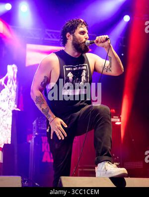 Derbyshire, England, 9. August 2025. Undeath spielt auf der Sophie Lancaster Stage am Bloodstock Open Air 2025 in Derbyshire. Quelle: Izzy Clayton/Alamy Live News Stockfoto