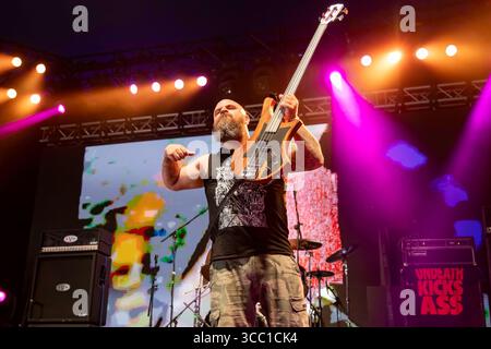 Derbyshire, England, 9. August 2025. Undeath spielt auf der Sophie Lancaster Stage am Bloodstock Open Air 2025 in Derbyshire. Quelle: Izzy Clayton/Alamy Live News Stockfoto