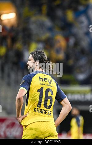 Gent, Belgien. August 2025. Christian Burgess von Union wurde während eines Fußballspiels zwischen KAA Gent und Royale Union Saint-Gilloise am Samstag, den 9. August 2025 in Gent am 3. Tag der ersten Liga der Jupiler Pro League 2025-2026 in Belgien gezeigt. BELGA FOTO TOM GOYVAERTS Credit: Belga Nachrichtenagentur/Alamy Live News Stockfoto