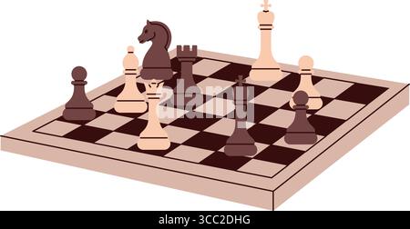Perspektivisches Schachbrett mit strategischer Einrichtung für kreative Grafiken Stock Vektor