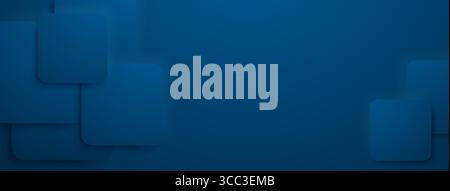 Blaue Rechtecke überlappen sich, wodurch ein überlagerter, abstrakter Hintergrundeffekt entsteht. Stock Vektor