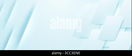Weiche, hellblaue Rechtecke überlappen sich und erzeugen einen abstrakten, mehrschichtigen Hintergrund mit subtiler Schattierung und Tiefe. Stock Vektor