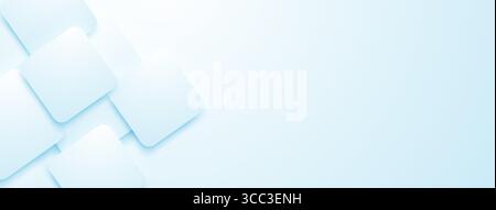 Weiche, mehrschichtige hellblaue Rechtecke schaffen einen beruhigenden abstrakten Hintergrund mit subtiler Tiefe und Textur. Stock Vektor