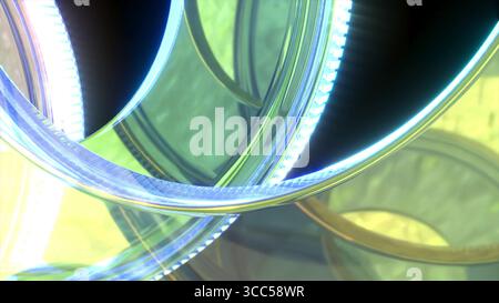 Farbiges Glas auf schwarzem BG 3D-Rendering Stockfoto