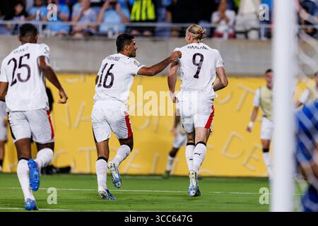 Orlando, Florida – Juni 30: Erling Haaland aus Manchester City feiert sein Tor mit seinem Teamkollegen Rodri während des Spiels zwischen der FIFA Club-Weltmeisterschaft 2025 Stockfoto