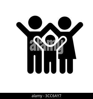 Familiensymbol Silhouettenvektor-Illustration isoliert Stock Vektor