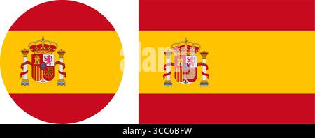 spanien Flaggensymbol Illustrator national des Vektors isoliert Stock Vektor