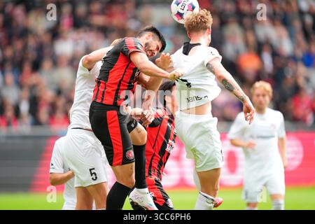 Herning, Dänemark. August 2025. Superligakampen mellem FC Midtjylland og FC Fredericia paa MCH Arena i Herning soendag den 10. august 2025. Quelle: Ritzau/Alamy Live News Stockfoto