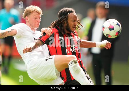 Herning, Dänemark. August 2025. Superligakampen mellem FC Midtjylland og FC Fredericia paa MCH Arena i Herning soendag den 10. august 2025. Quelle: Ritzau/Alamy Live News Stockfoto