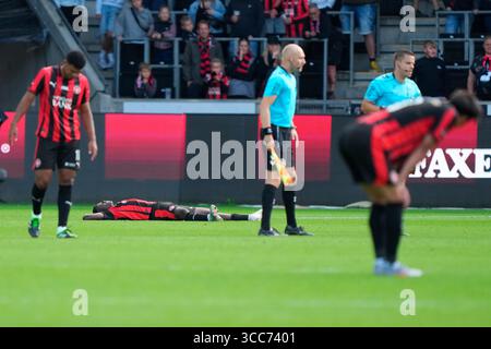 Herning, Dänemark. August 2025. Superligakampen mellem FC Midtjylland og FC Fredericia paa MCH Arena i Herning soendag den 10. august 2025. Quelle: Ritzau/Alamy Live News Stockfoto