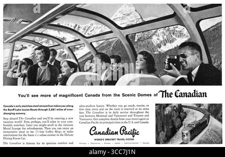 1957 Canadian Pacific Ad, Scenic Domes Stockfoto