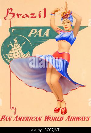 Brasilien der 1930er Jahre von Pan American World Airways, Werbeplakat von Cardwell Higgins Stockfoto