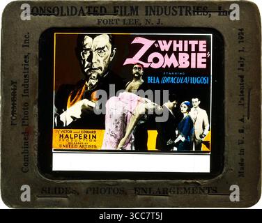 1932 White Zombie Film Glasfolie mit Bela Lugosi Stockfoto