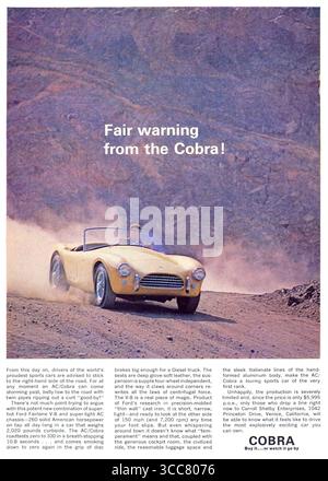 1962 AC Cobra Car Werbespot Stockfoto