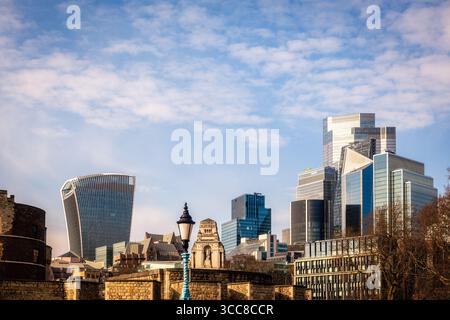 Wolkenkratzer in London. Stockfoto